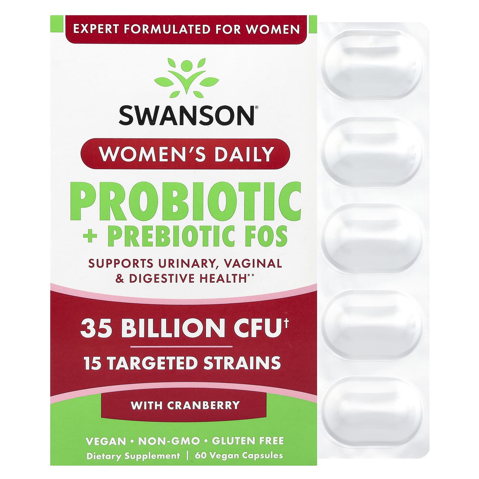 Swanson Women's Daily Probiotic baksida näringsfakta