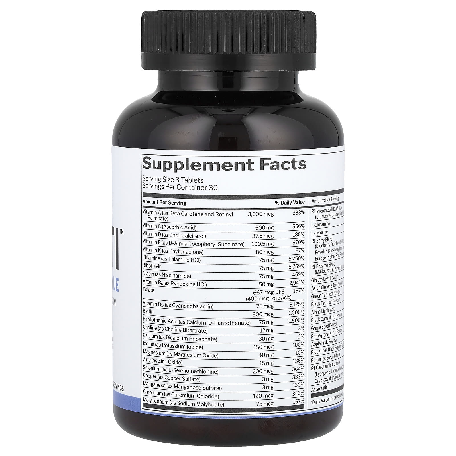 Rule One Men's Train Daily Multivitamin näringsfakta