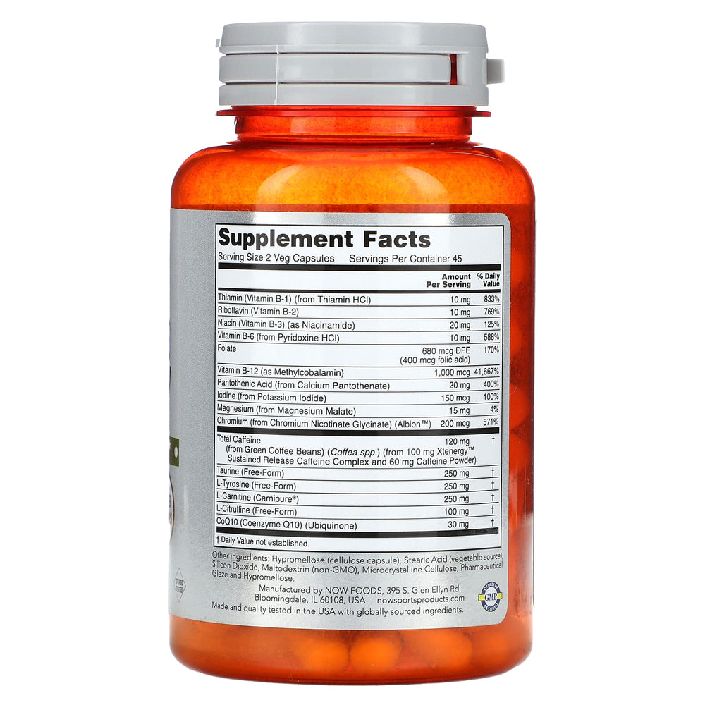 NOW Foods Sustained Energy näringsfakta
