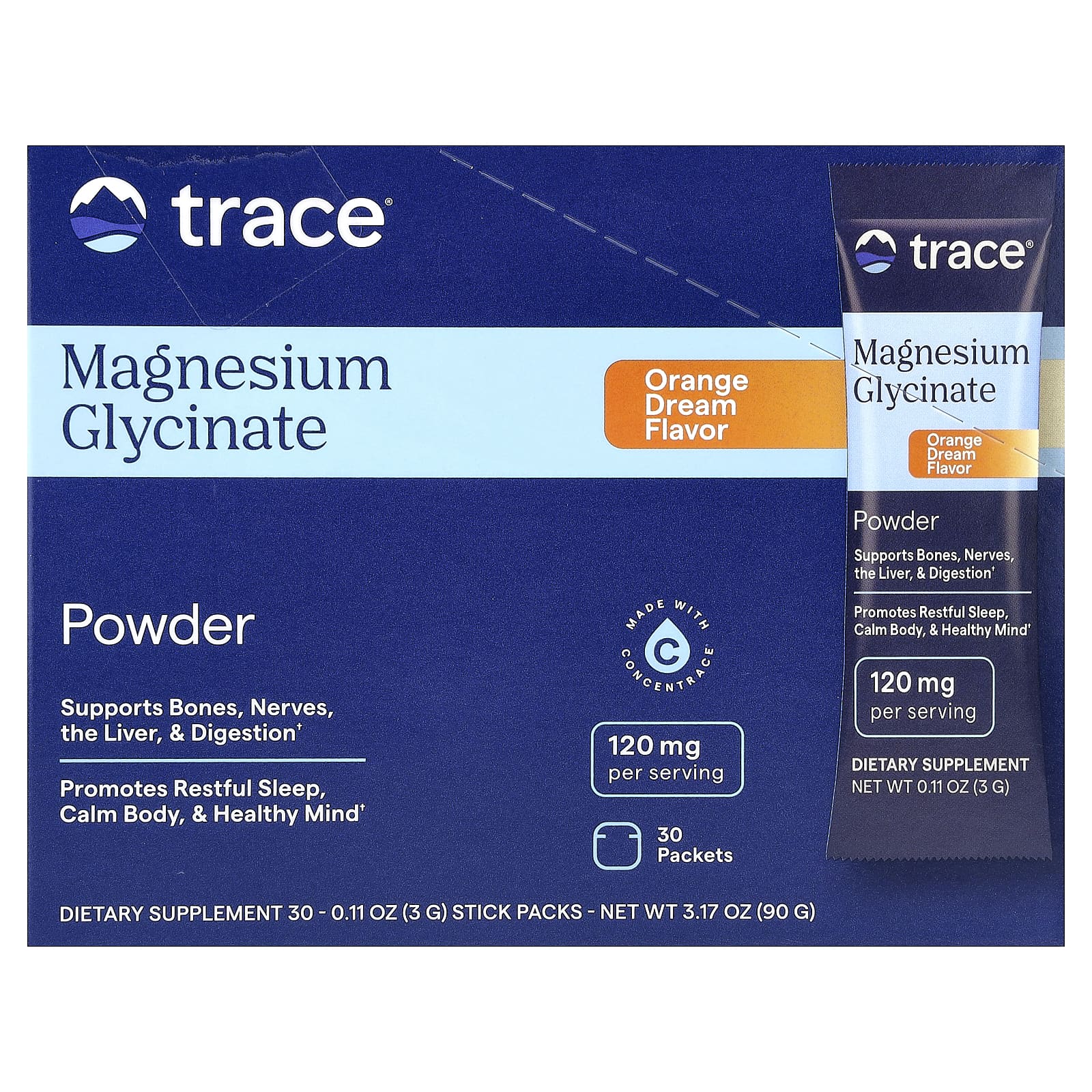 Magnesiumglycinat Powder förpackning bakgrund
