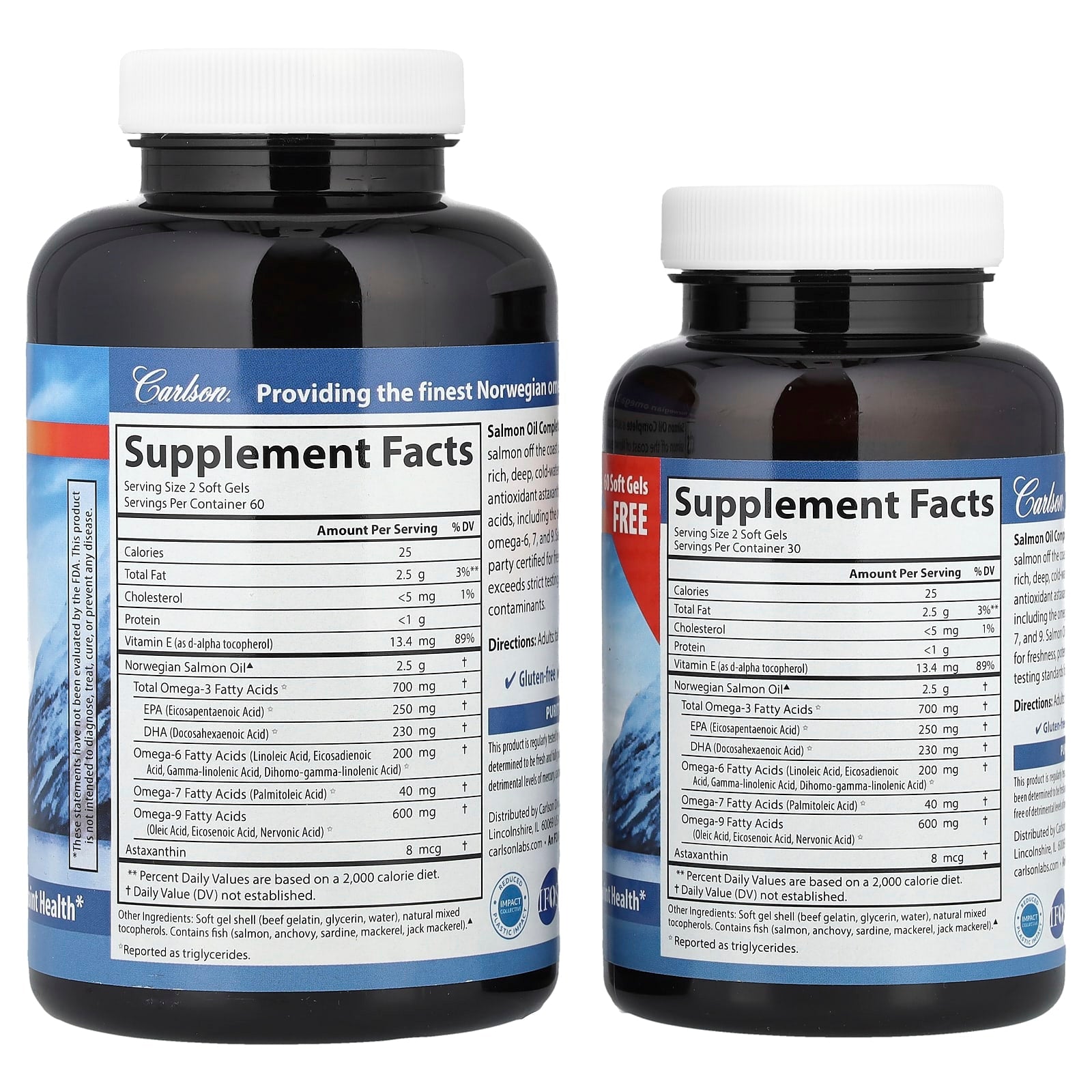 Norwegian Salmon Oil Complete ingredienser etikett