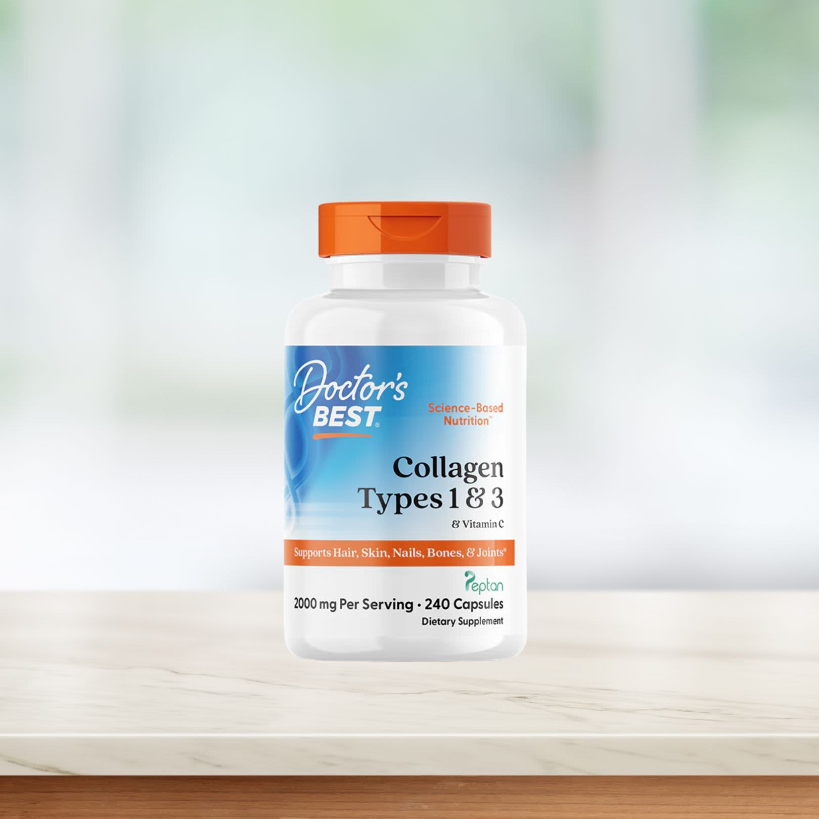 Doctor's Best - Kollagen Typer 1 og 3 med Peptan og Vitamin C