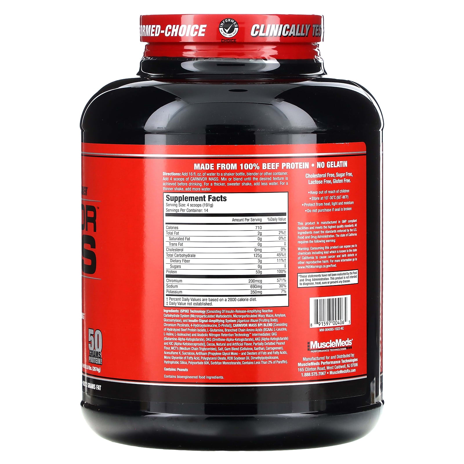 MuscleMeds - Suklaa Maapähkinävoi - 14 Annosta - 2674g / 14 Annosta