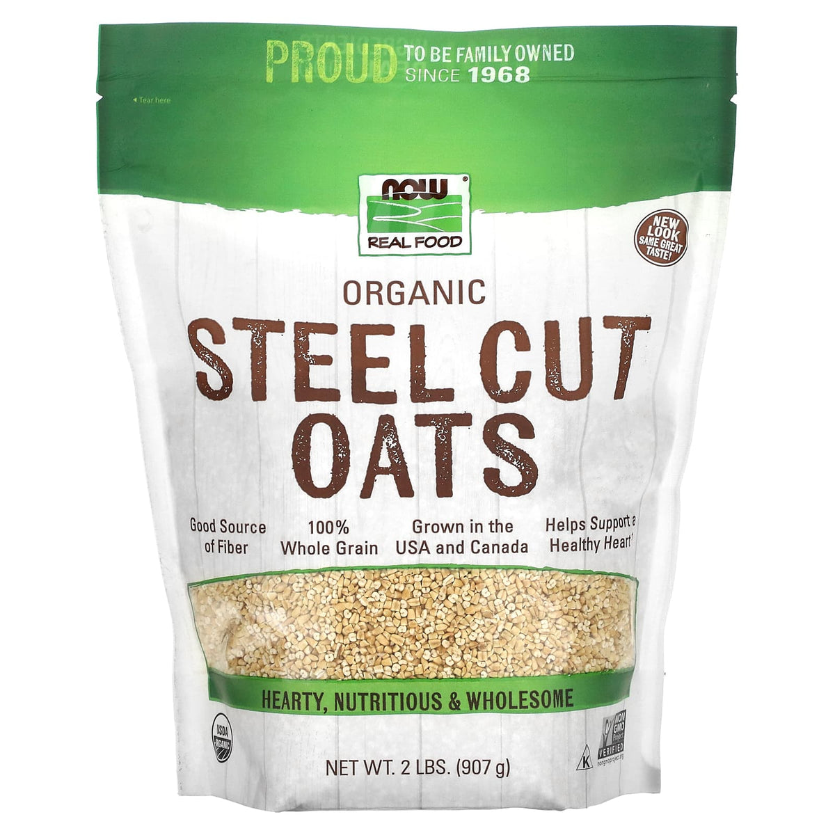 Organic Steel Cut Oats 907g framsida