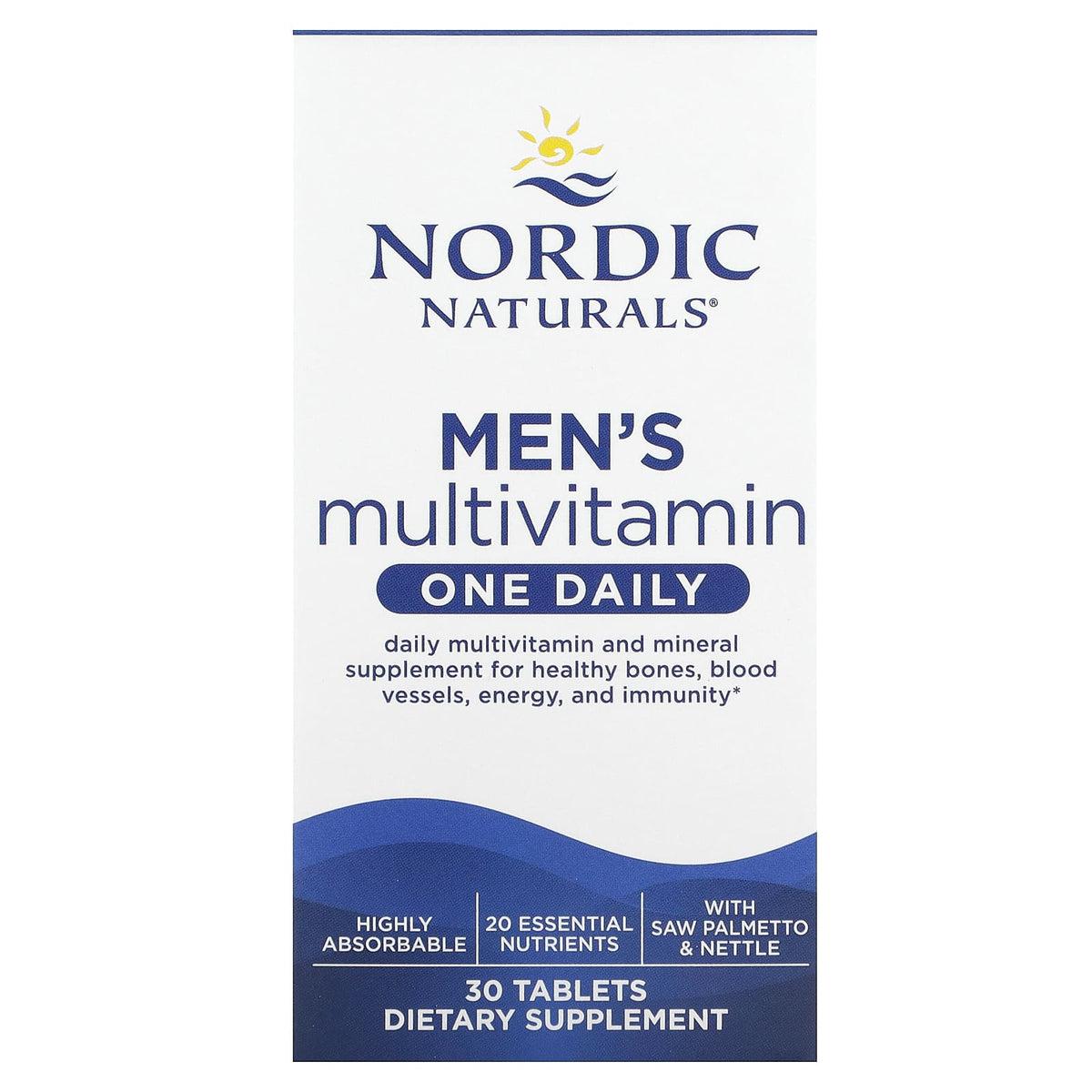 Men's Multivitamin One Daily baksida näringsfakta