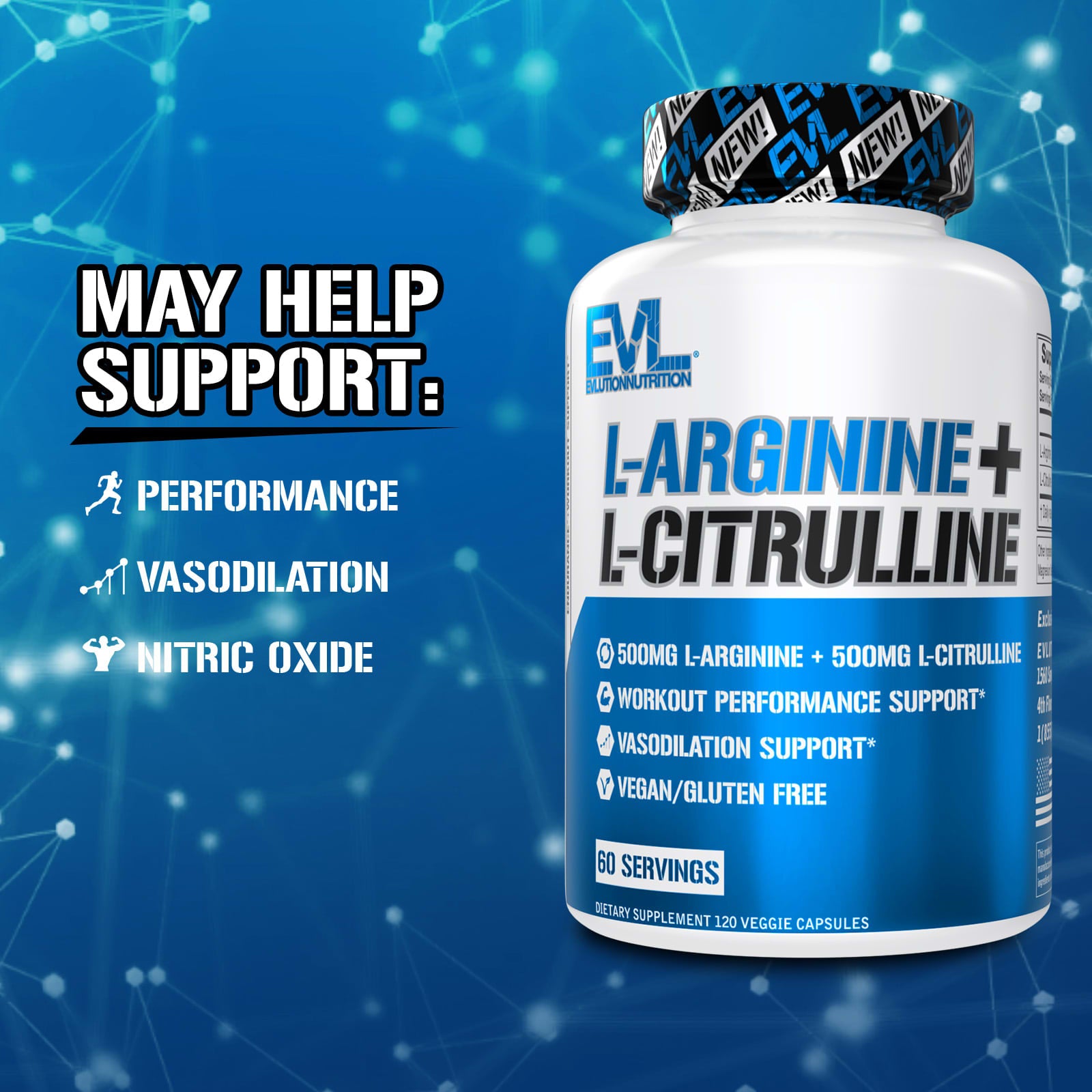 EVLution Nutrition - L-Arginine + L-Citrulline, Caps - 120 Vcaps