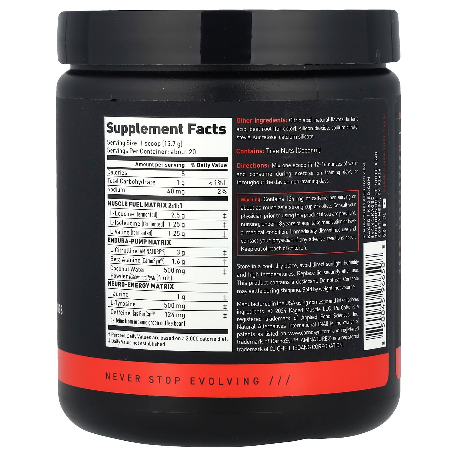 Kaged Intra-Workout pulver textur