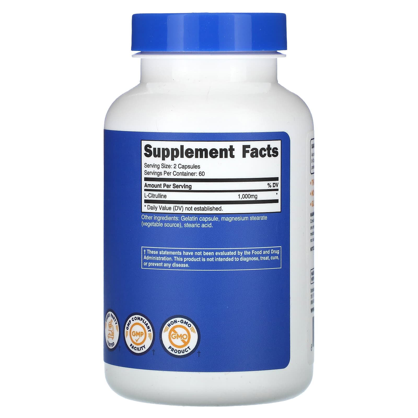 Nutricost L-Citrulline innehål näringsinfo