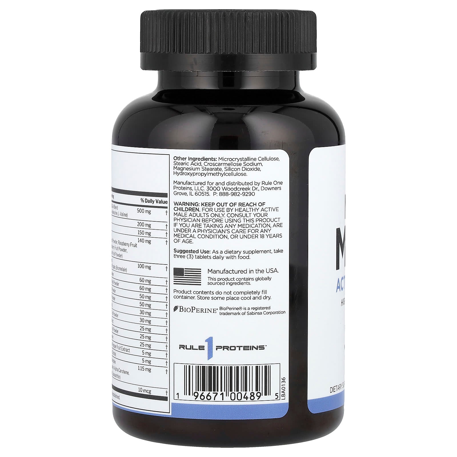 Rule One Men's Train Daily Multivitamin tablett närbild