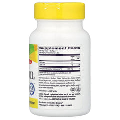 Natural Ubiquinol 100mg – 60 kapslar baksida näringsfakta