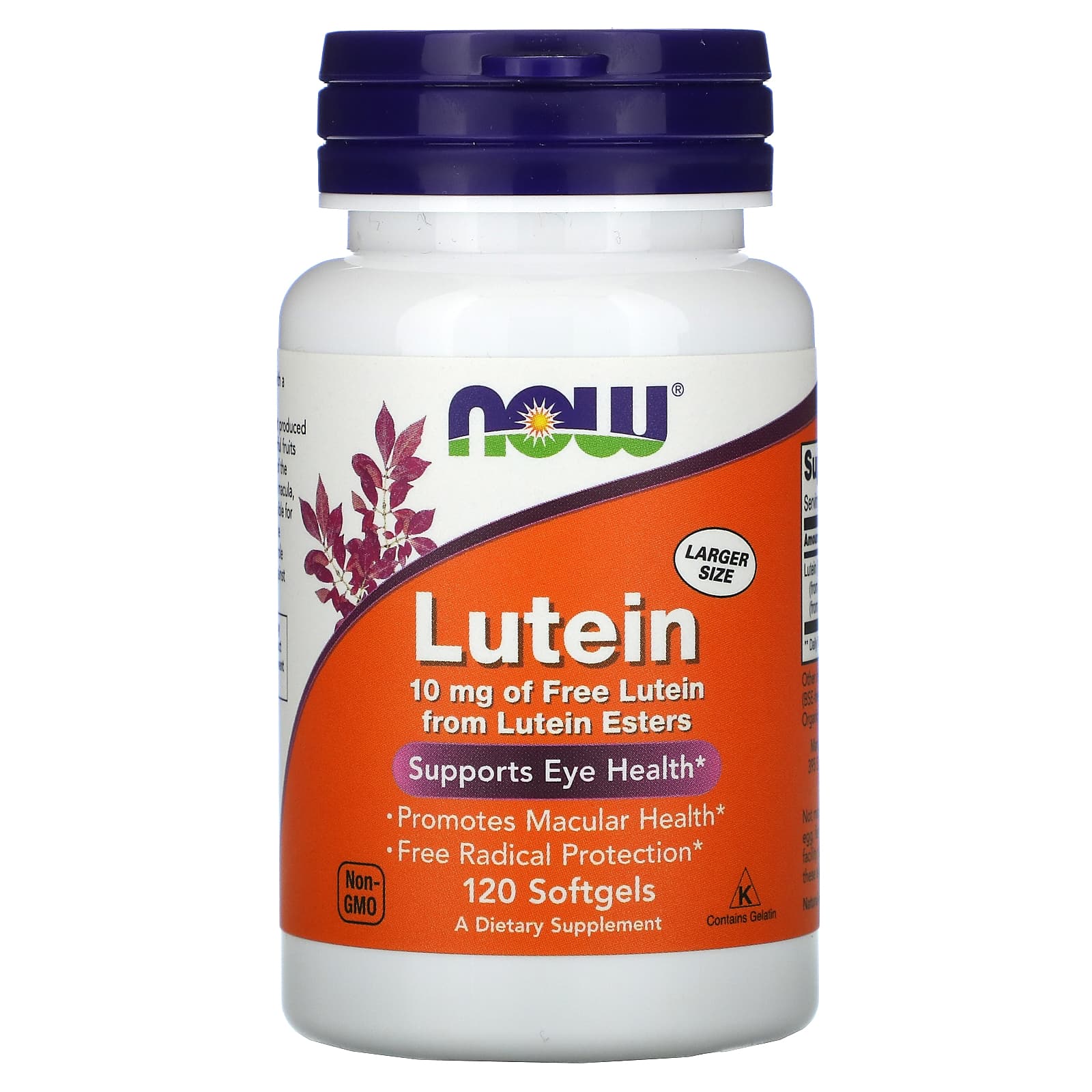 Lutein – 20 mg näringsfakta etikett