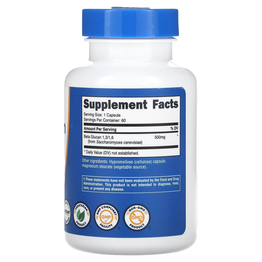 Nutricost Beta Glucan ingredienser etikett