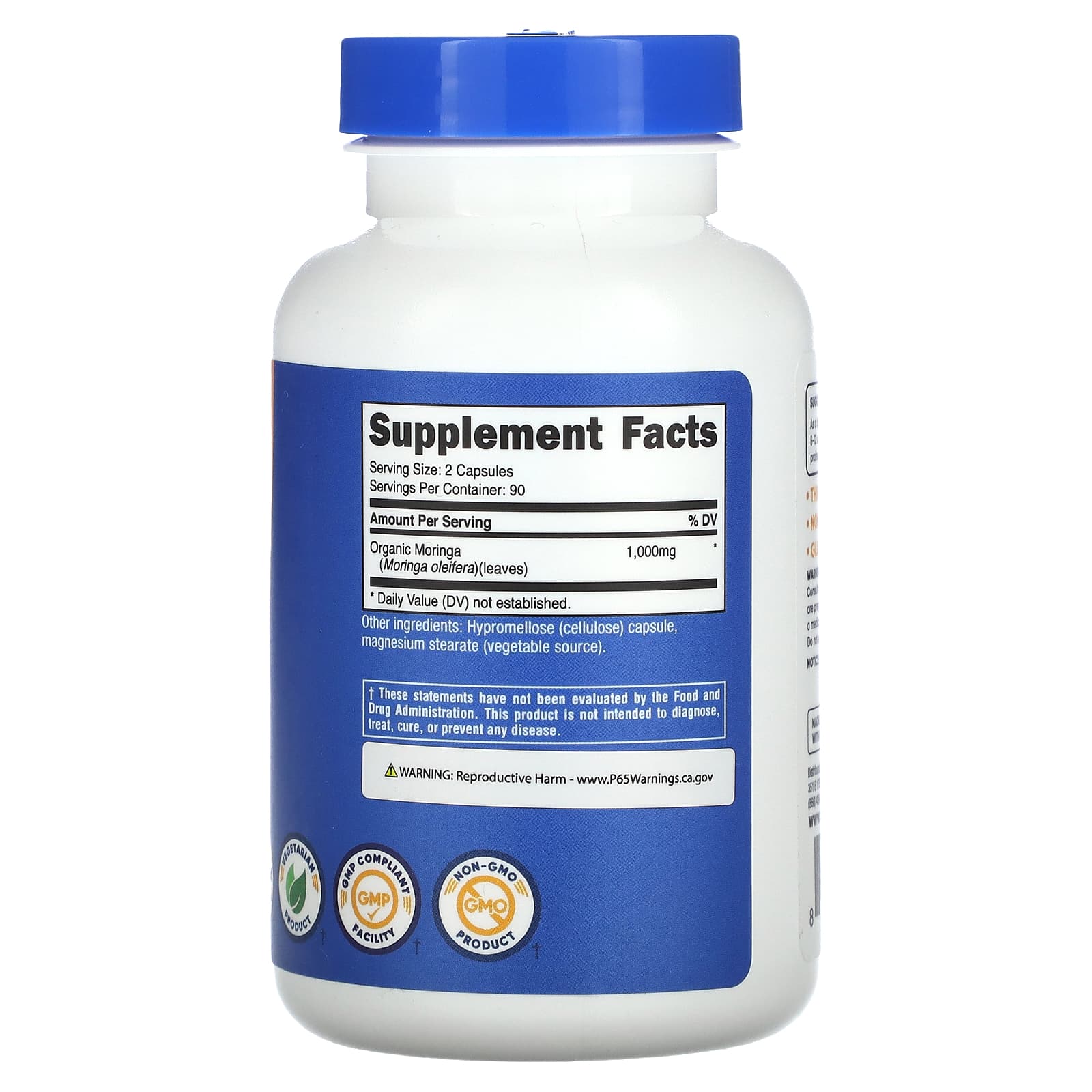 Nutricost Moringa ingredienser & etikett