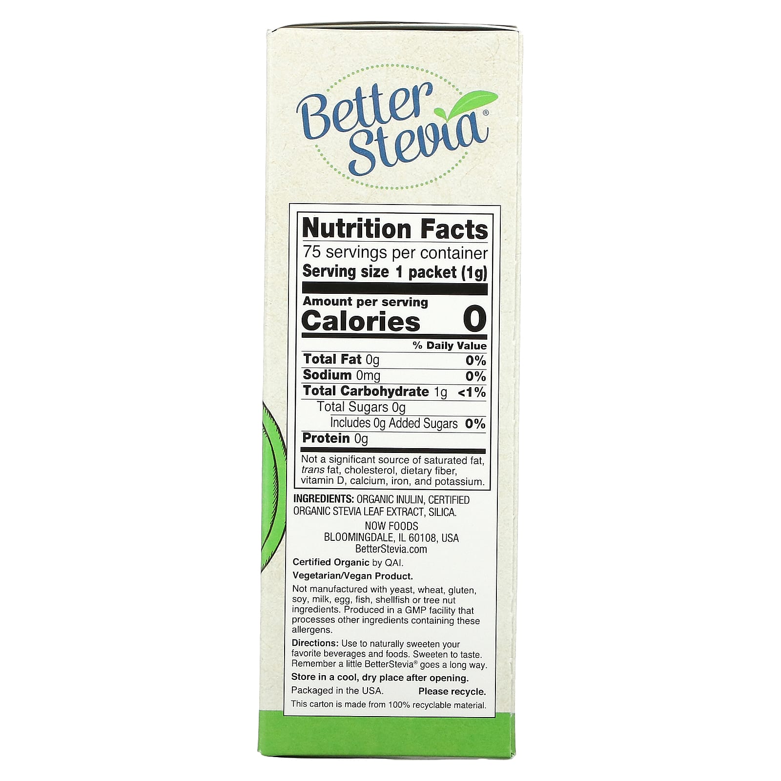 NOW Foods - Better Stevia - Luonnollinen makeutusaine