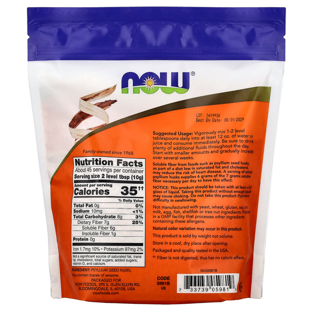 Now Foods Psyllium Husk näringsfakta