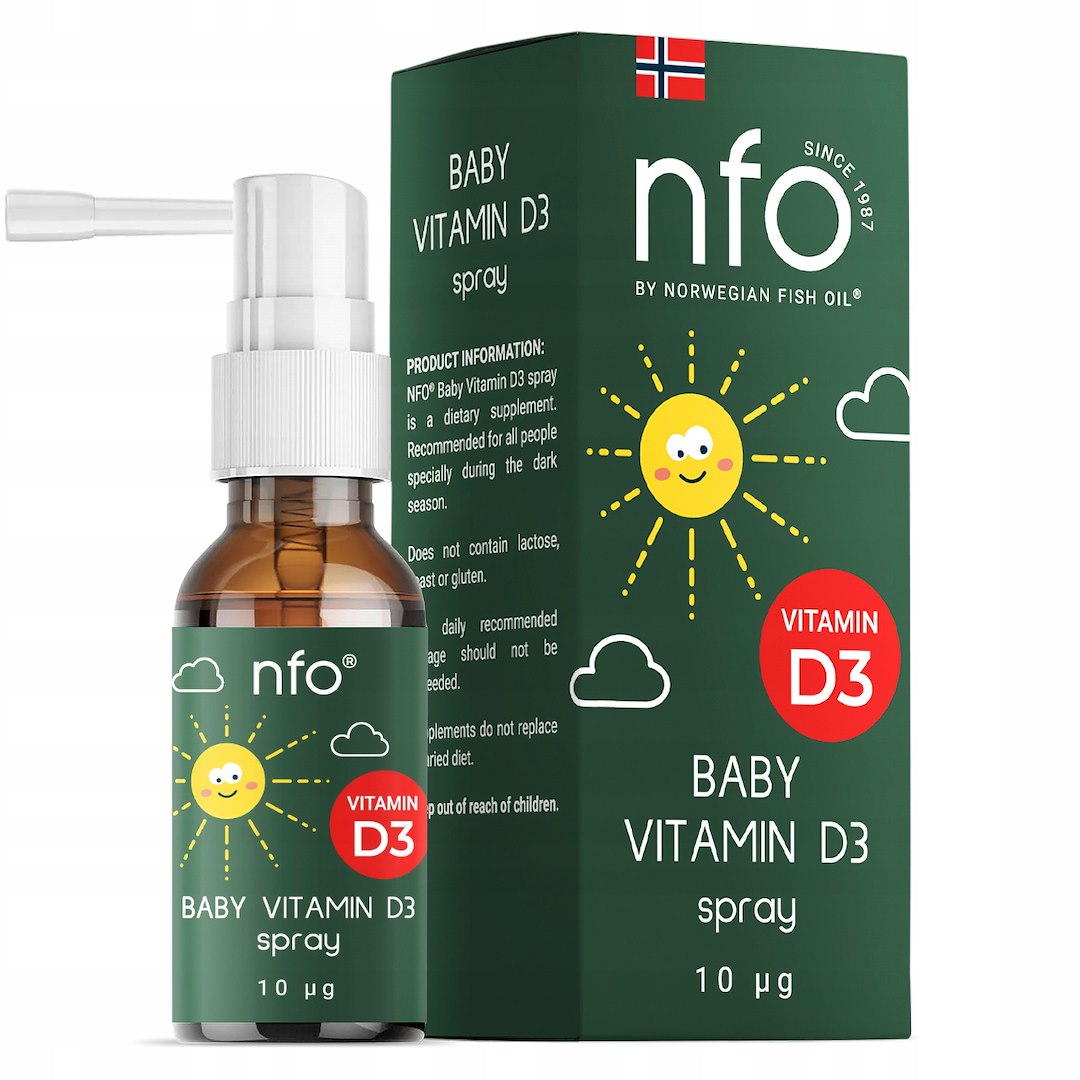 Nfo - Vitamin D3 Baby Spray - 20ml (KORT DATO 2026-08-27)