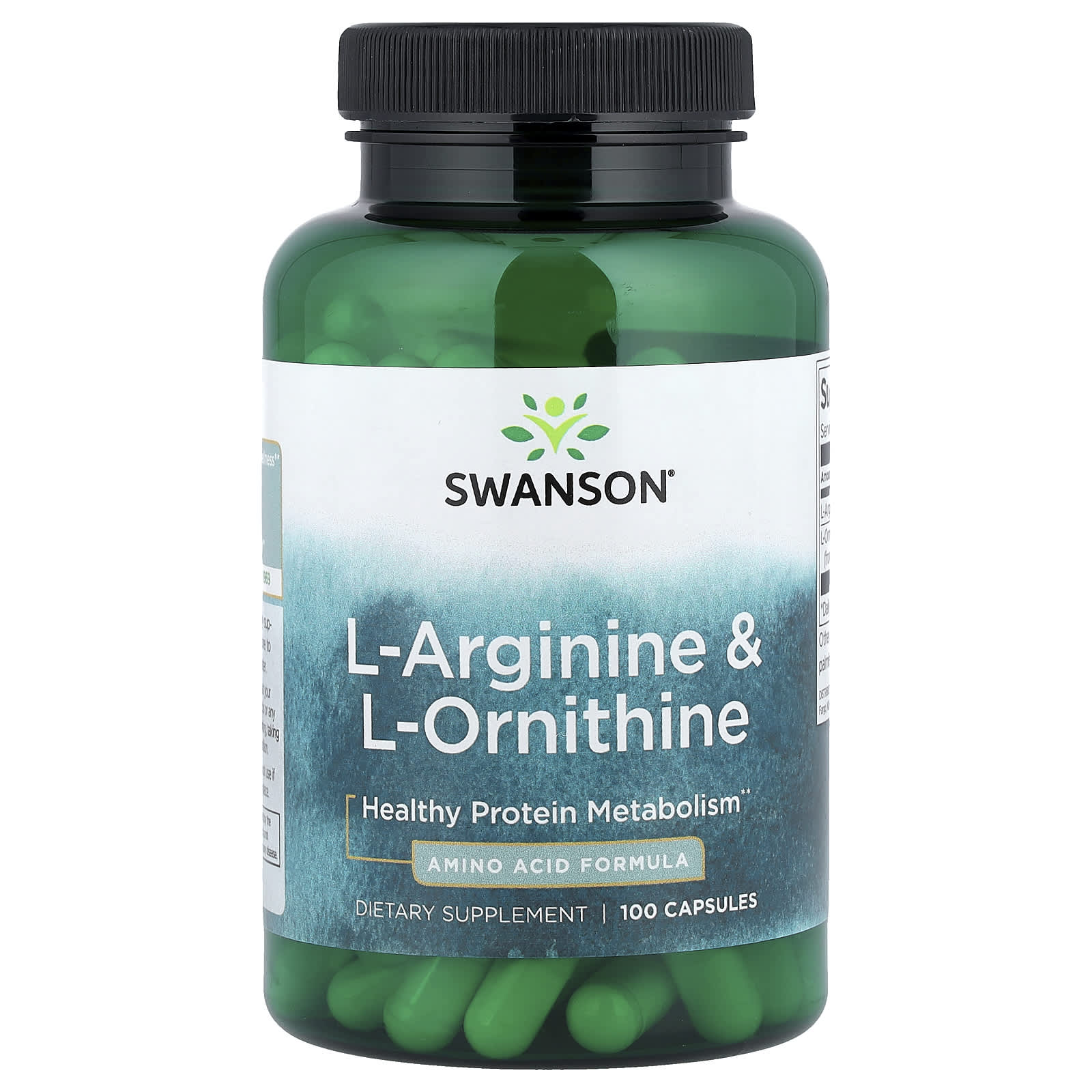 L-Arginin & L-Ornithin baksida näringsfakta