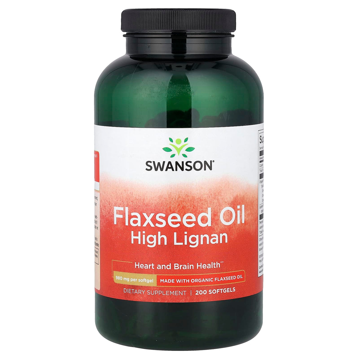 Flaxseed Oil High Lignan baksida