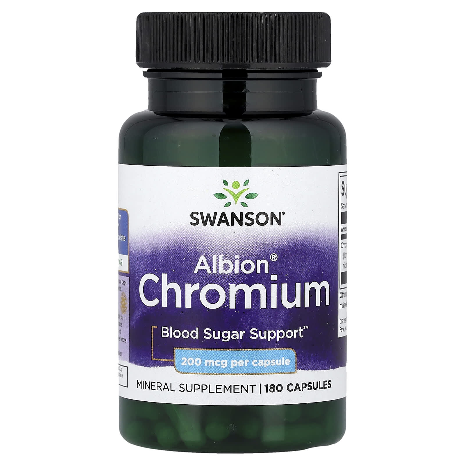Swanson Albion Chelated Chromium 180 kapslar framsida