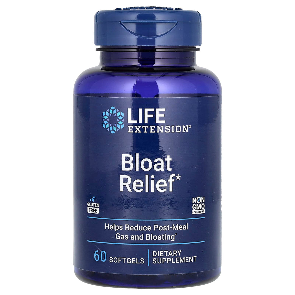 Life Extension Bloat Relief baksida näringsfakta