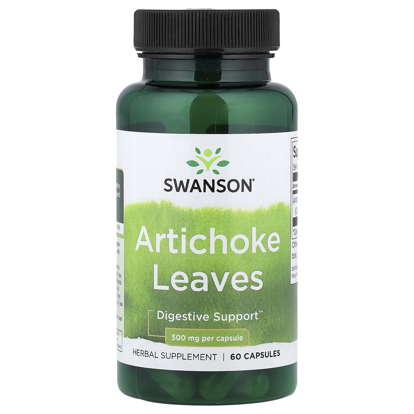 Swanson Artichoke Leaves baksida näringsfakta