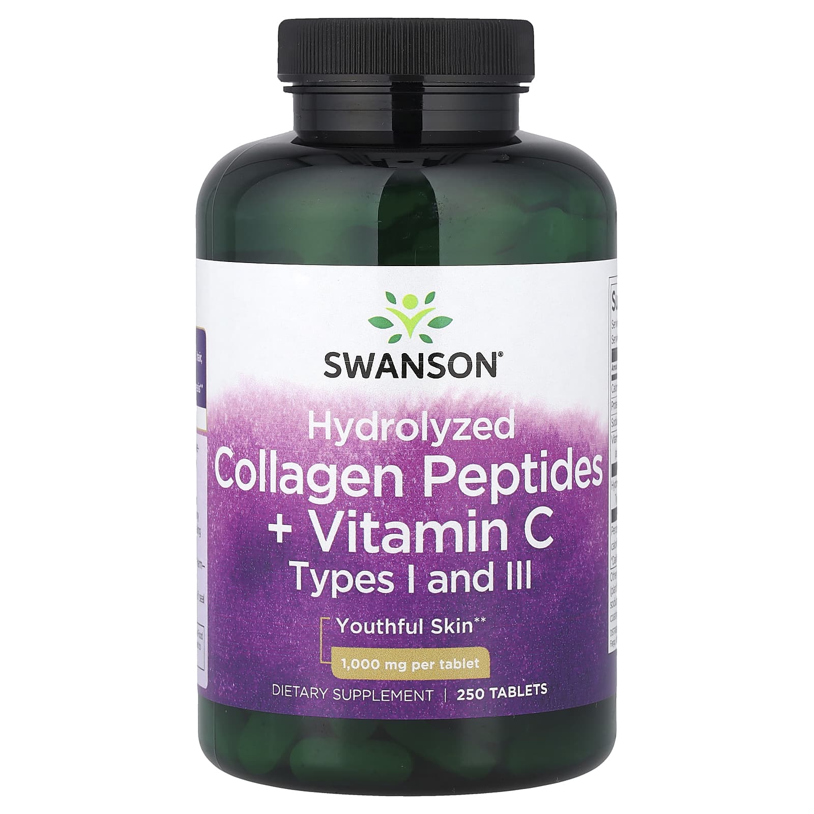 Swanson Hydrolyzed Collagen Peptides baksida näringsfakta