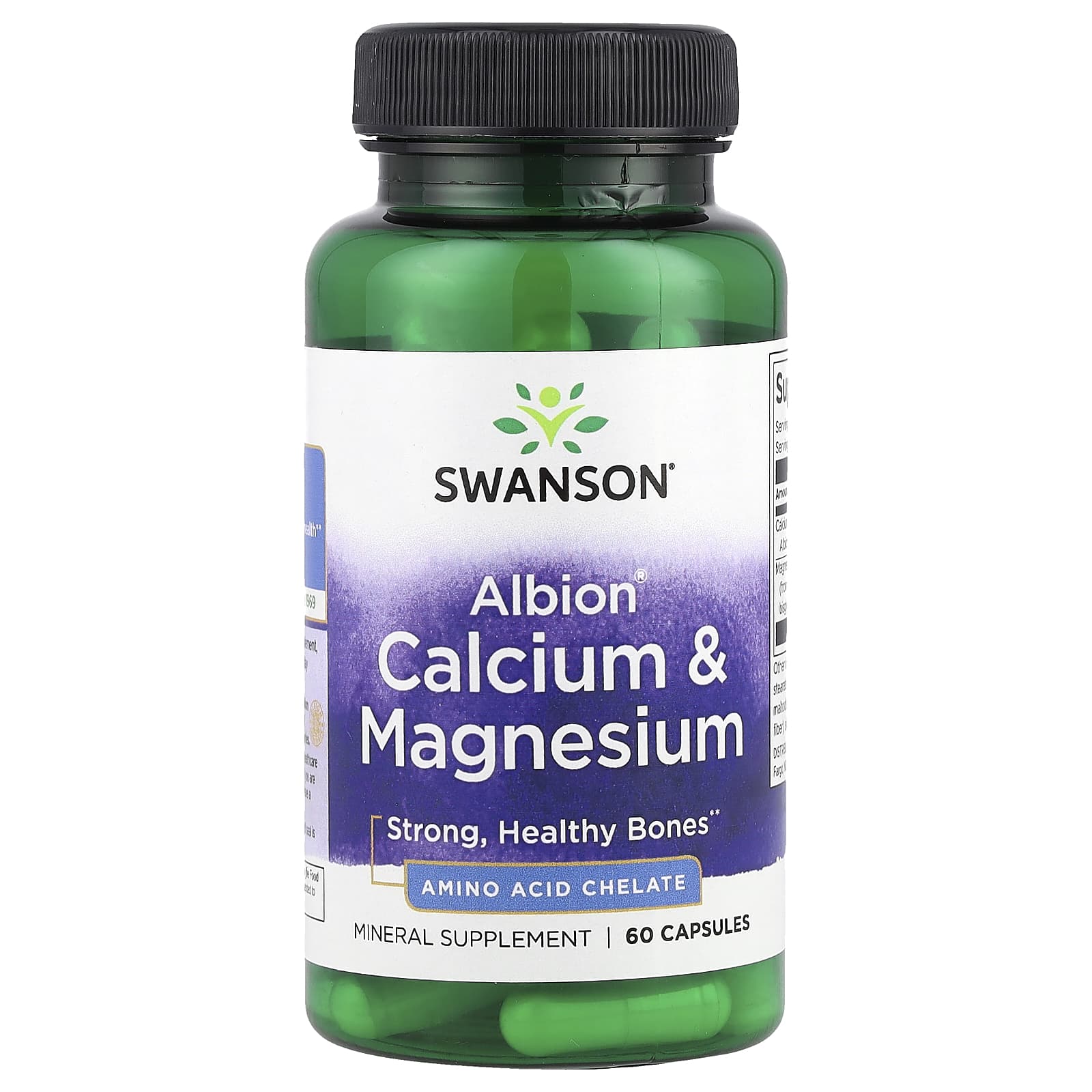 Swanson Albion Calcium & Magnesium baksida