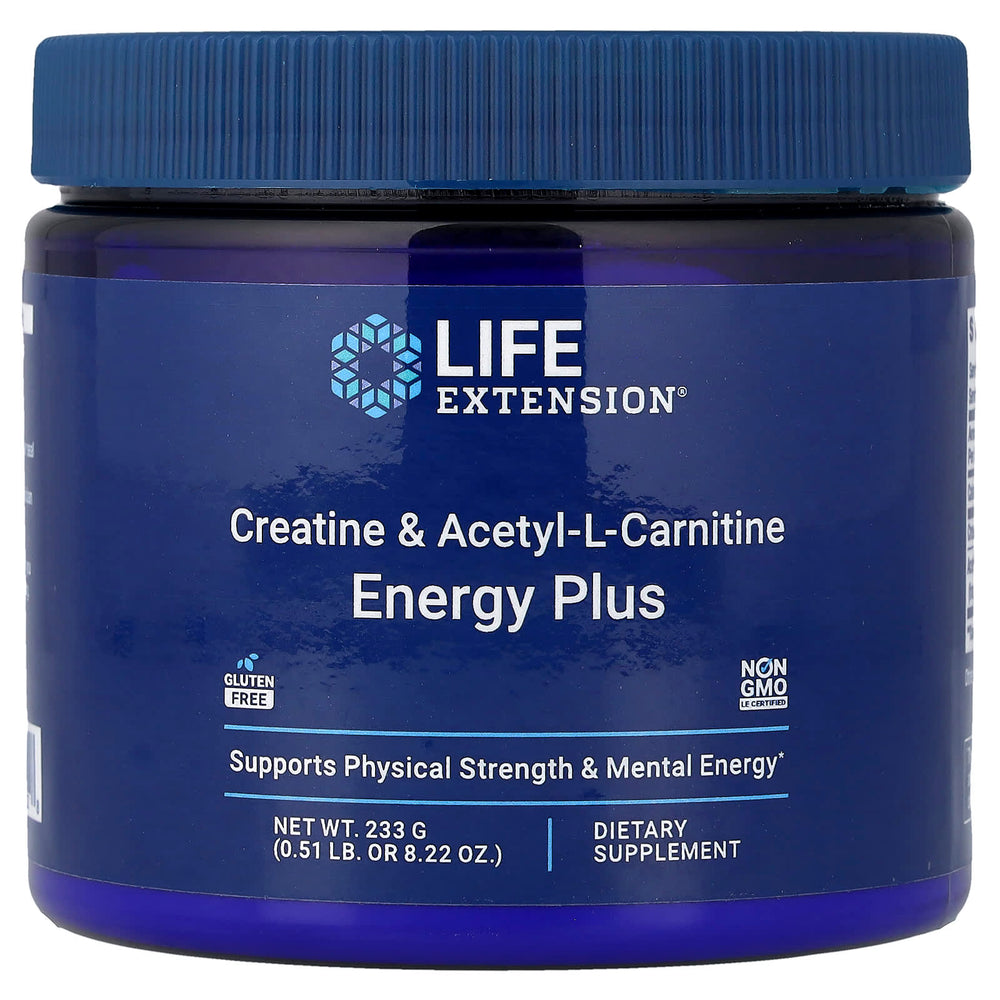 Life Extension Creatine & Acetyl-L-Carnitine Energy Plus baksida