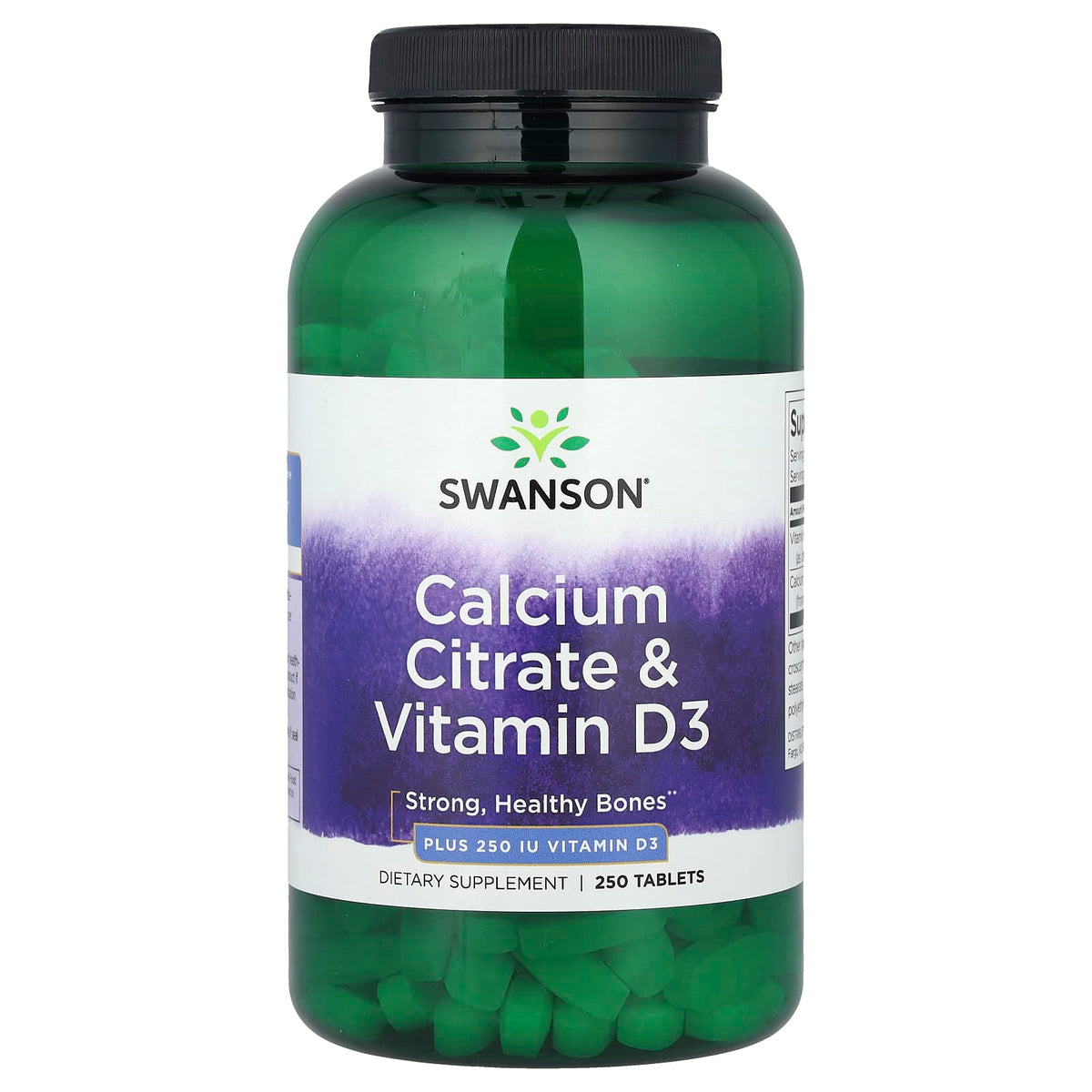 Swanson Calcium Citrate & Vitamin D3 baksida