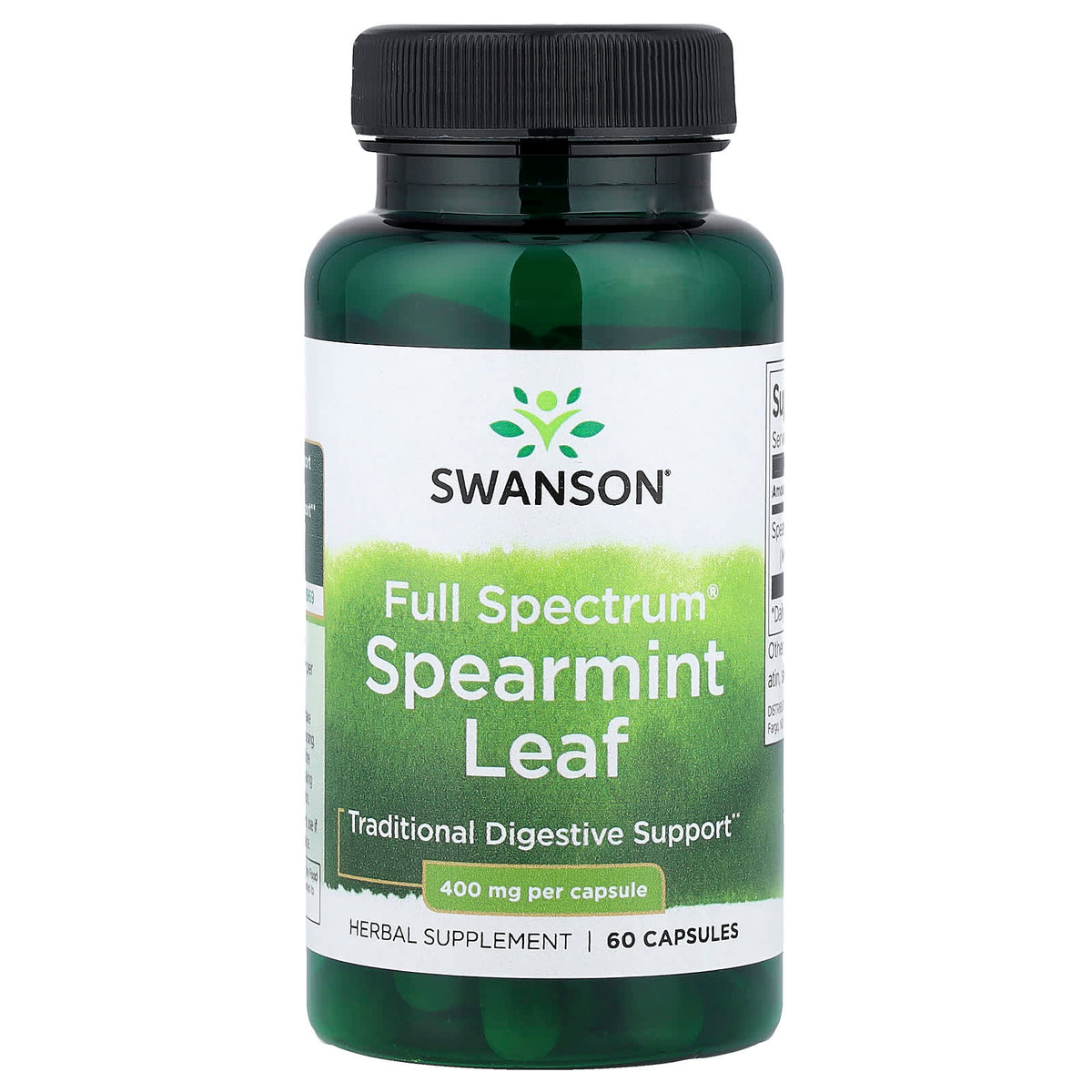 Swanson Spearmint Leaf baksida näringsfakta