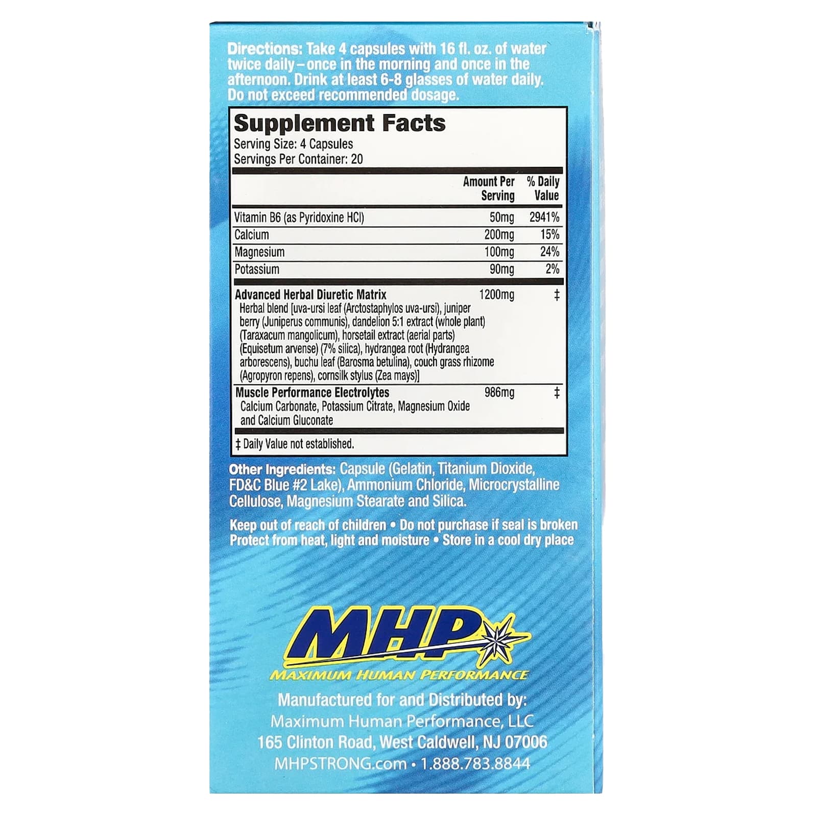 MHP Xpel Diuretic tablettvägningsinformation