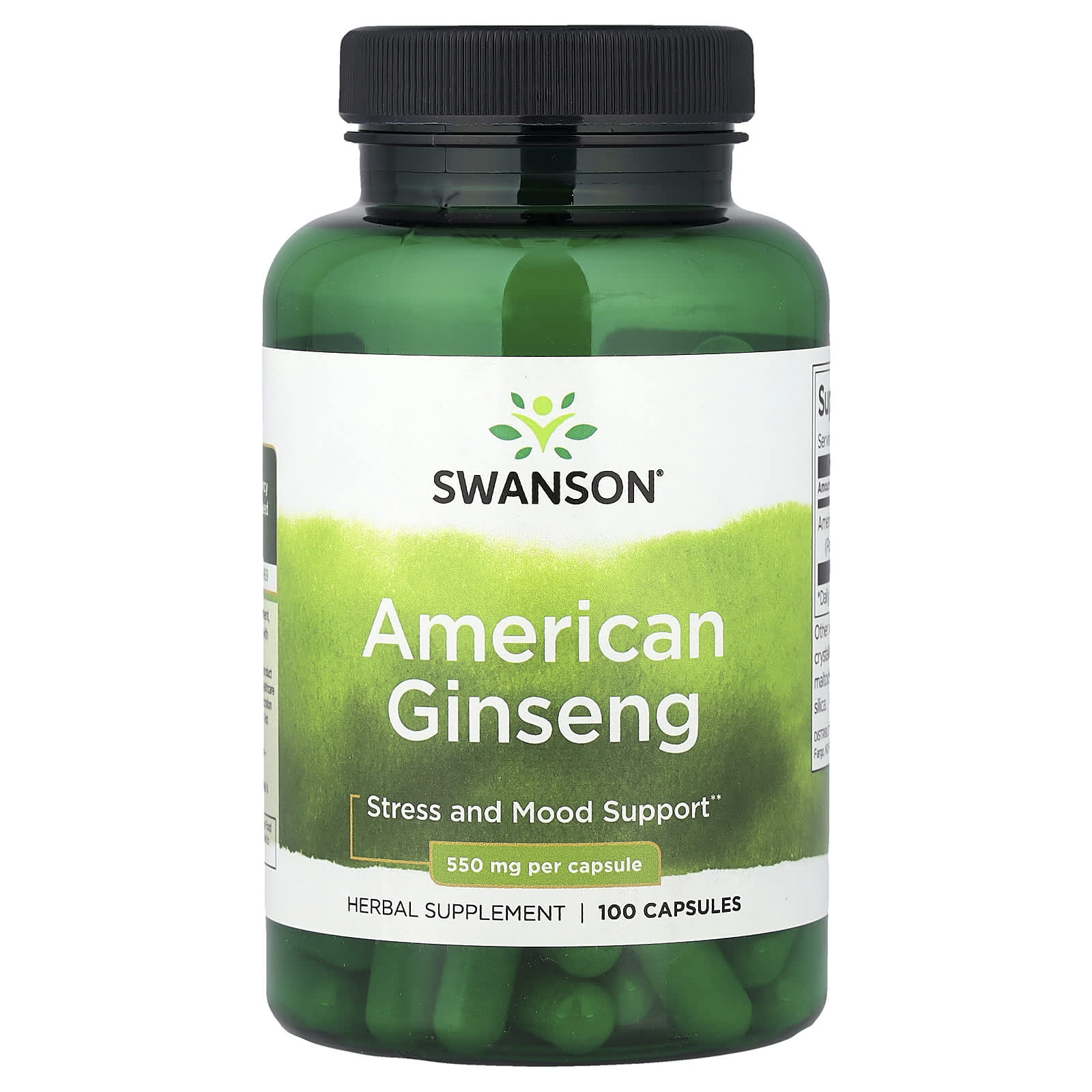 Swanson American Ginseng 100 kapslar framsida