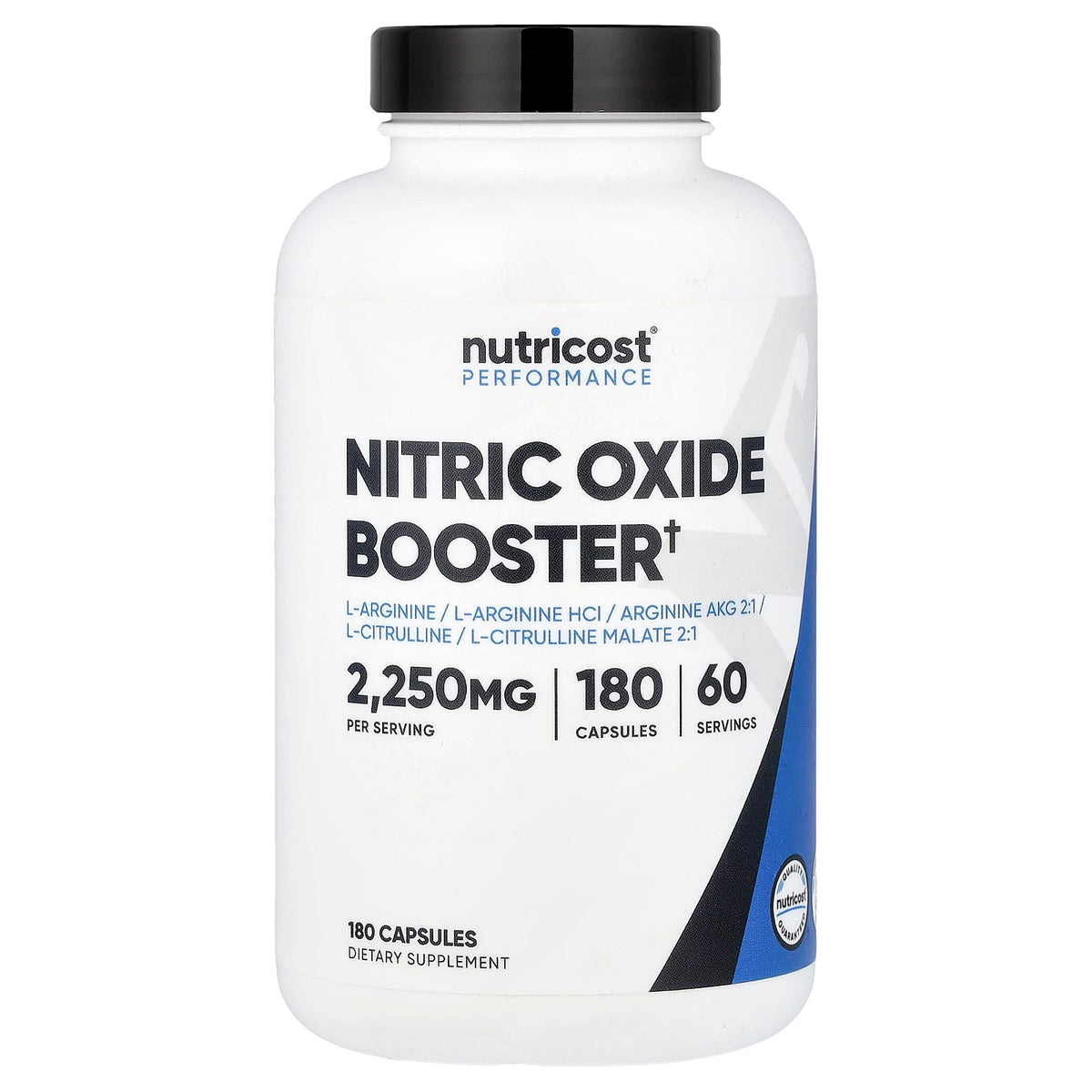 Nutricost Performance Nitric Oxide Booster baksida näringsfakta