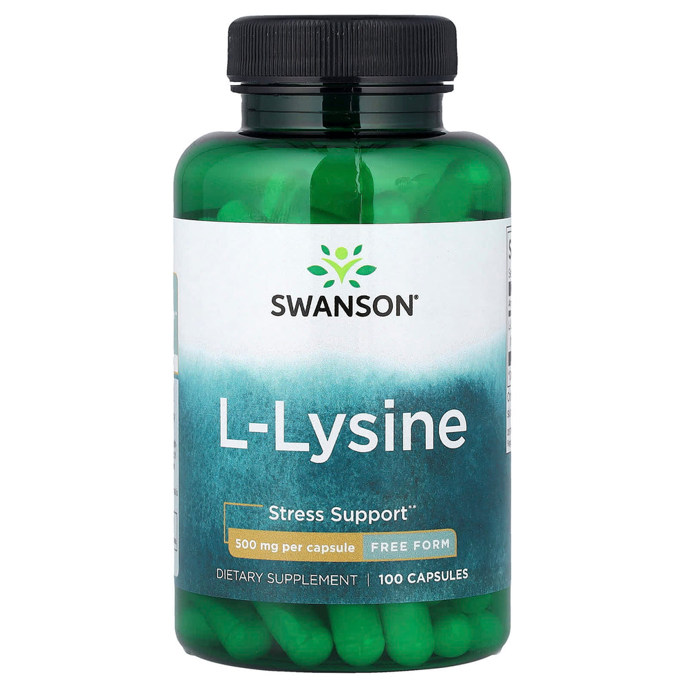 Swanson Lysine 500mg näringsfakta-etikett