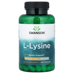 Swanson Lysine 500mg näringsfakta-etikett