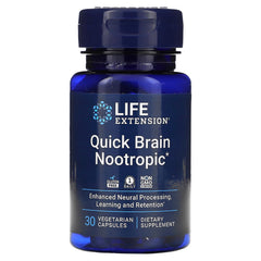 Quick Brain Nootropic baksida med näringsfakta