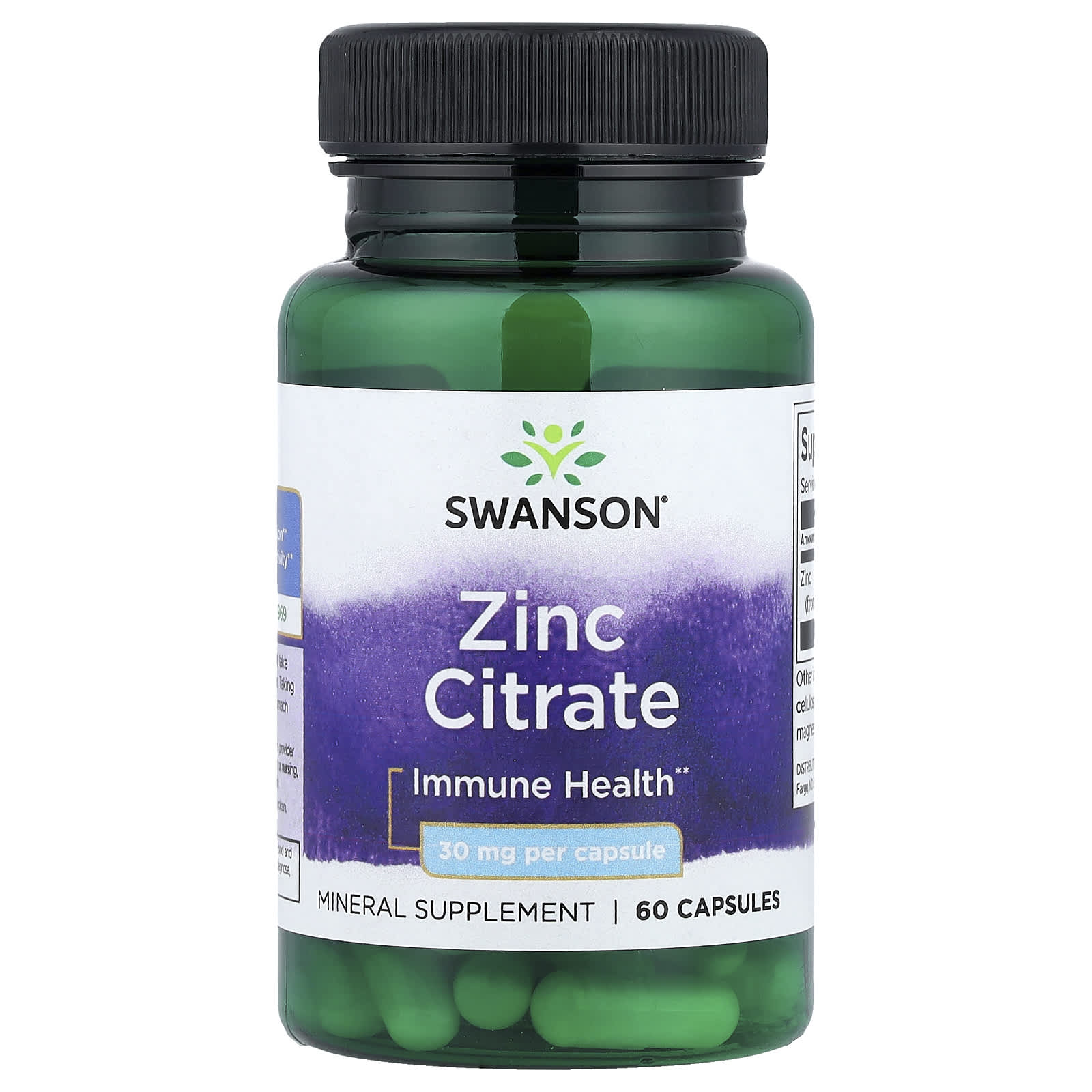 Zinc Citrate baksida näringsfakta
