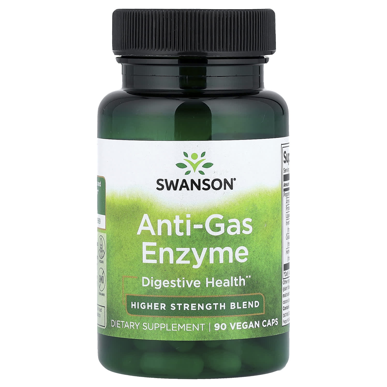 Swanson Anti-Gas Enzyme baksida näringsfakta