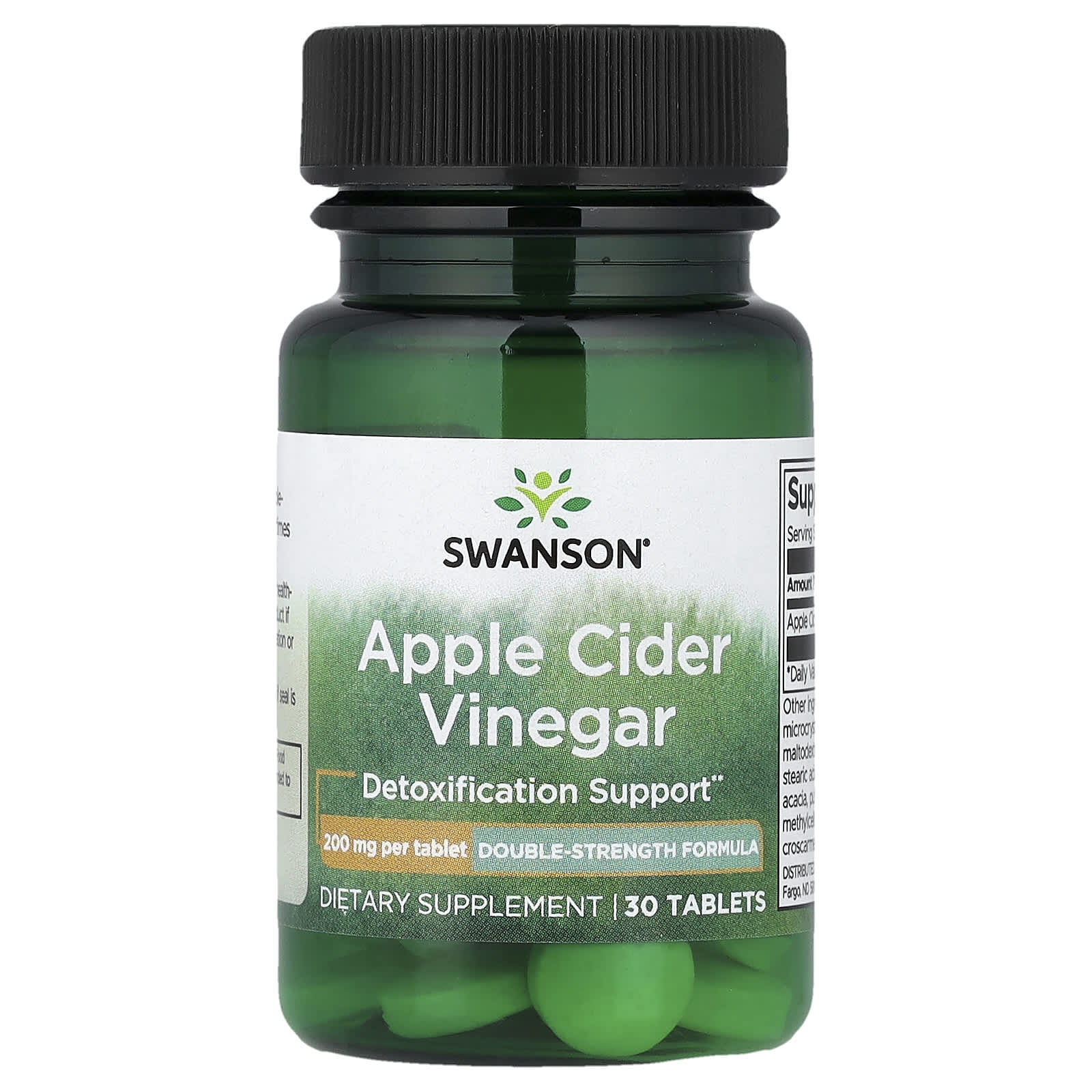 Swanson Apple Cider Vinegar baksida näringsfakta