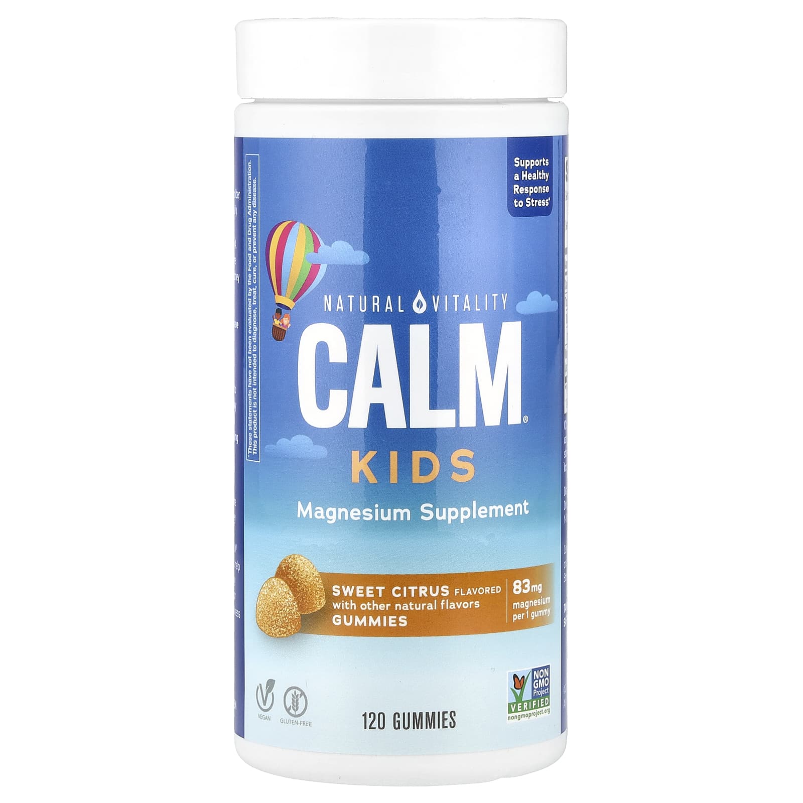 Calm Kids Gummies varningstext och användningsanvisning