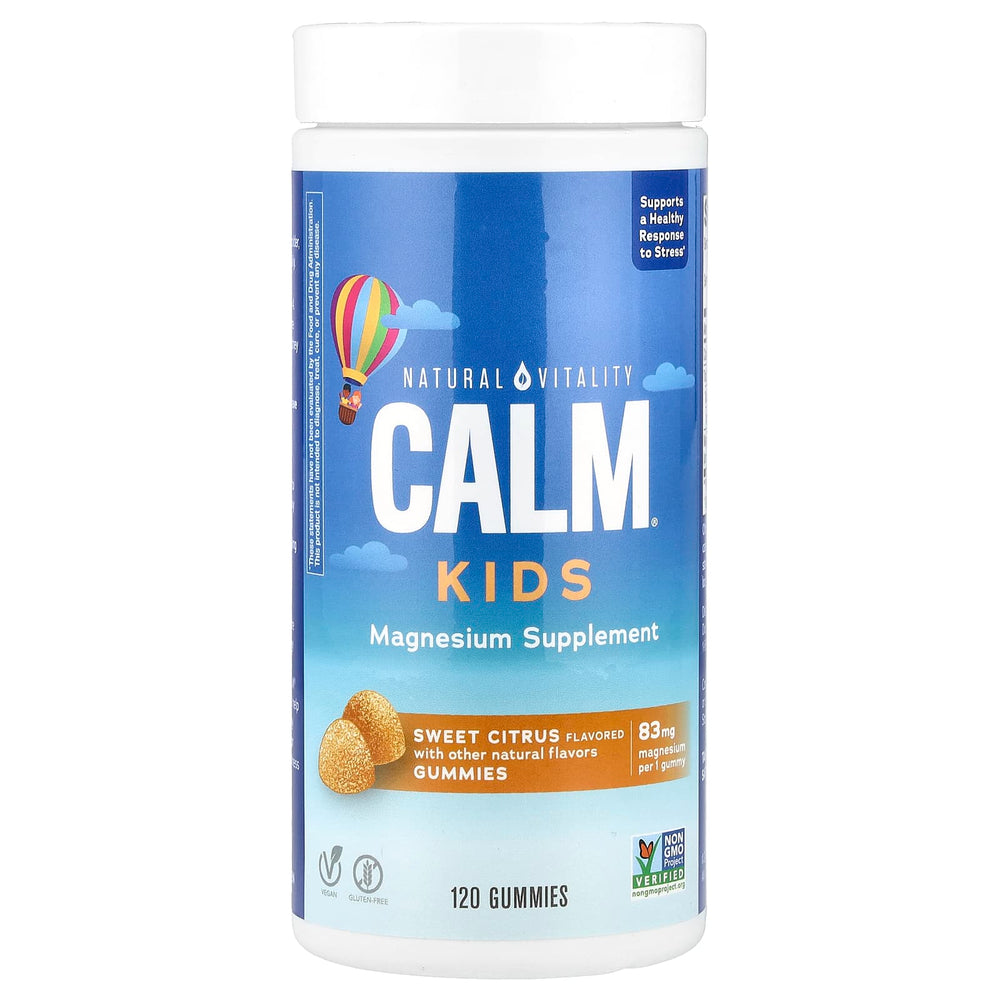 Calm Kids Gummies varningstext och användningsanvisning