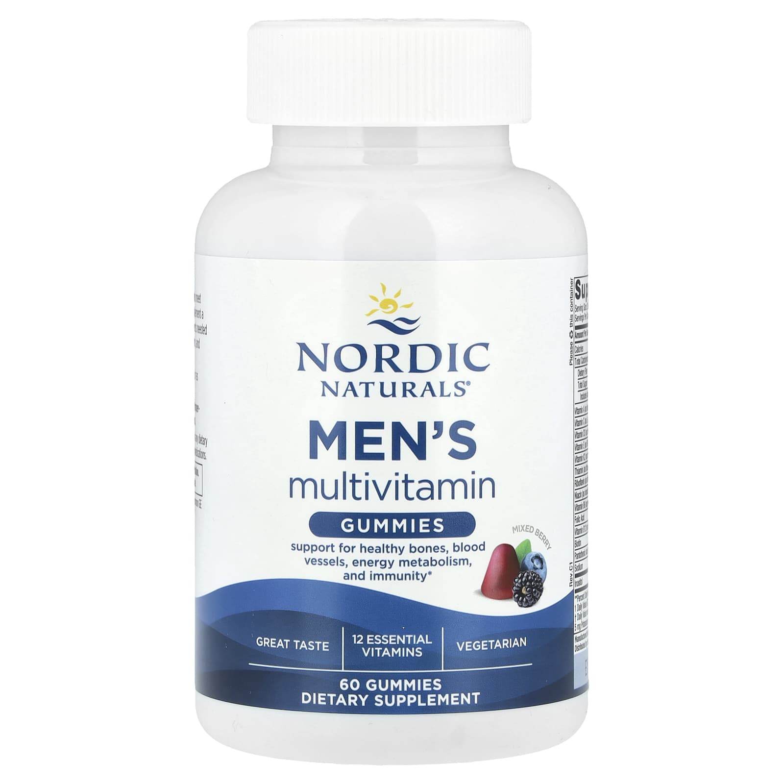 Men's Multivitamin Gummies – Skogsfrukter baksida