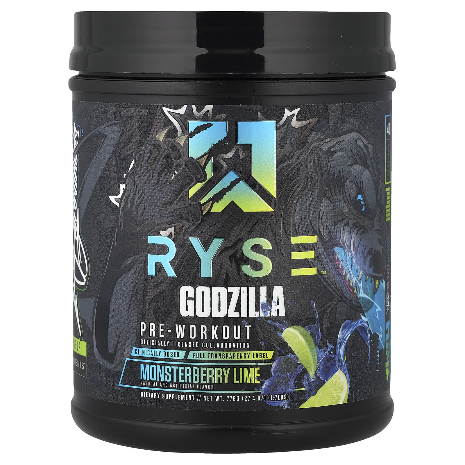RYSE Godzilla Pre-Workout baksida näringsfakta