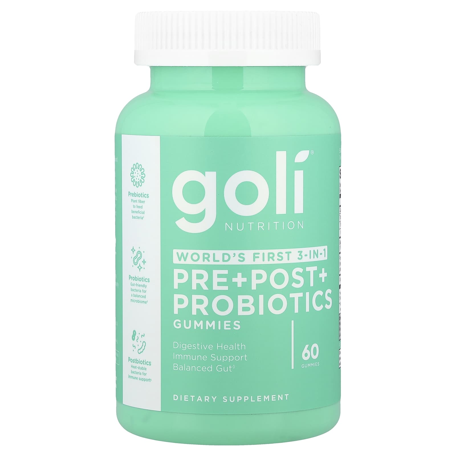Goli Nutrition Pre+Post+Probiotics Gummies baksida