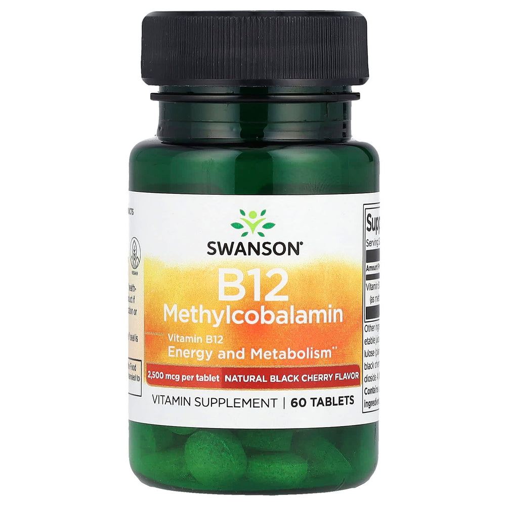 Swanson Vitamin B12 Methylcobalamin baksida näringsfakta