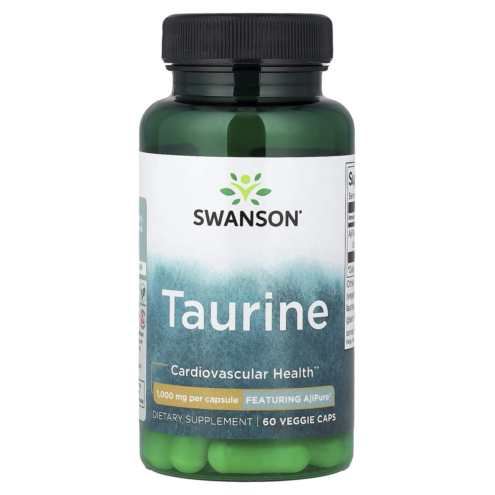 Swanson - Taurin, 500mg - 100 Kapsler
