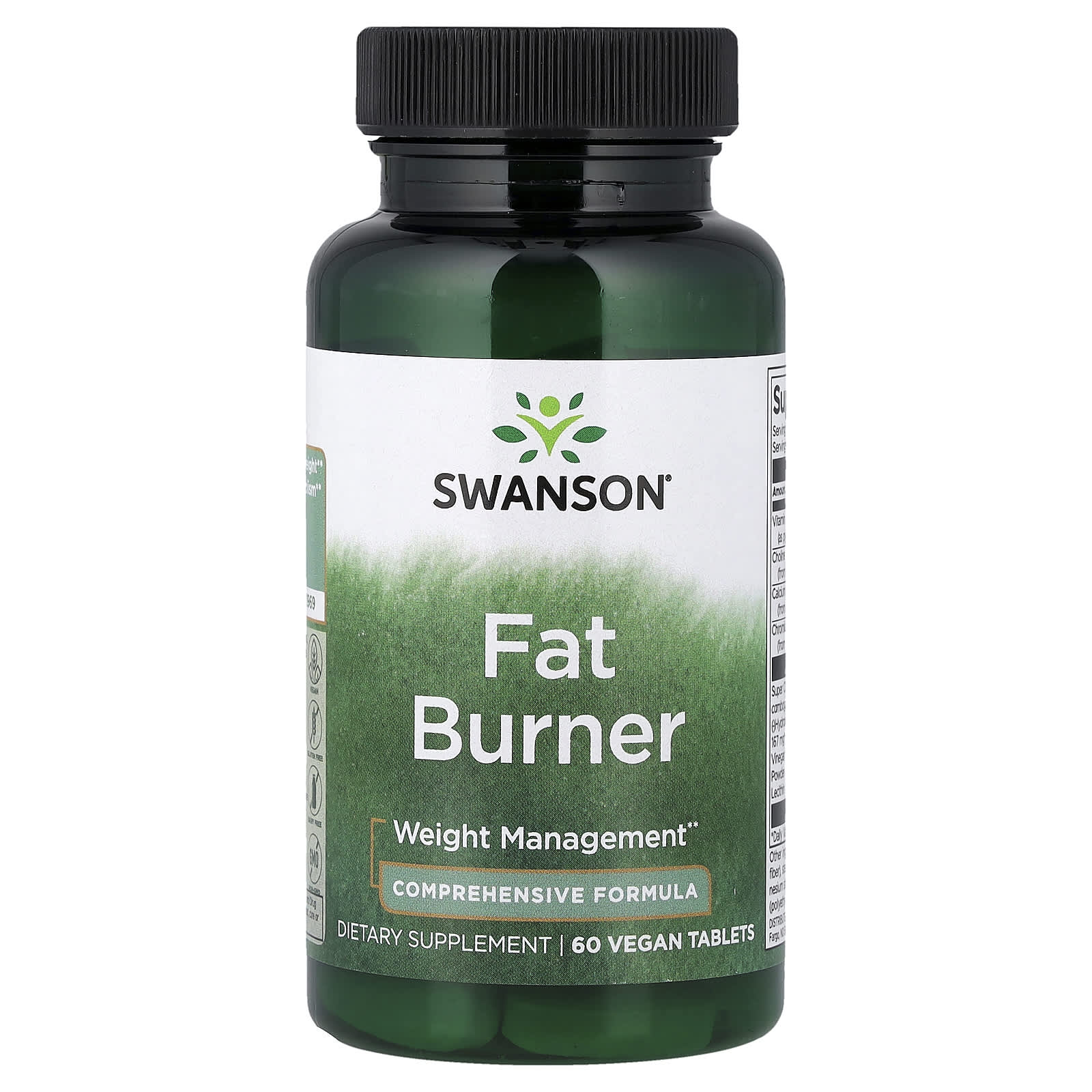 Swanson Fat Burner baksida med näringsinformation