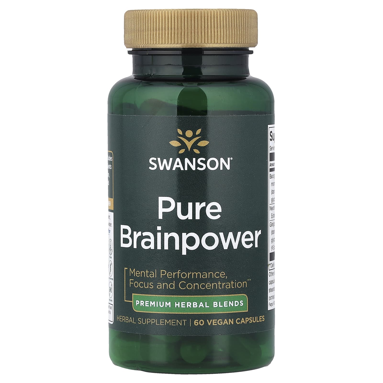 Swanson Pure Brainpower 60 Vcaps framsida