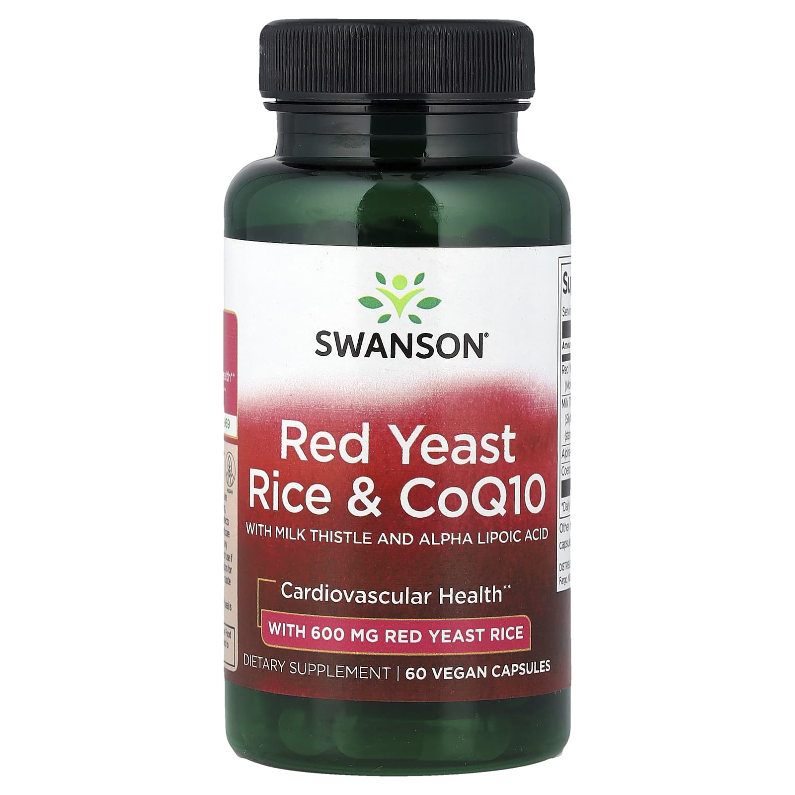 Red Yeast Rice & CoQ10 baksida med näringsinformation