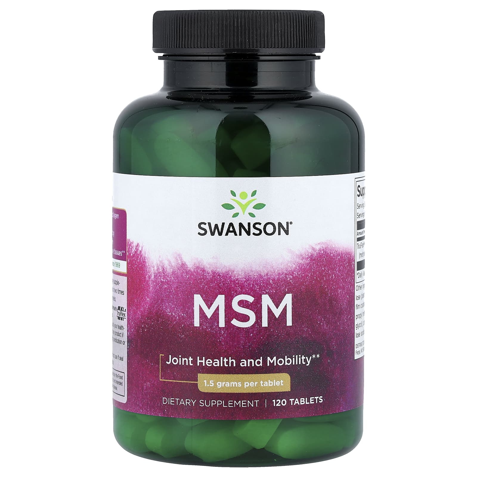 Swanson MSM baksida med näringsfakta